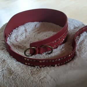 Free People Mason Studded Belt Crimson.